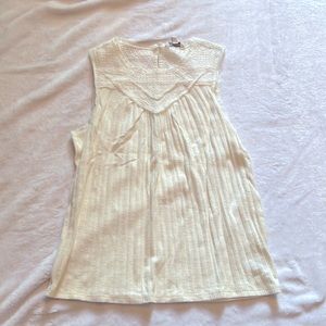 Sleeveless white top